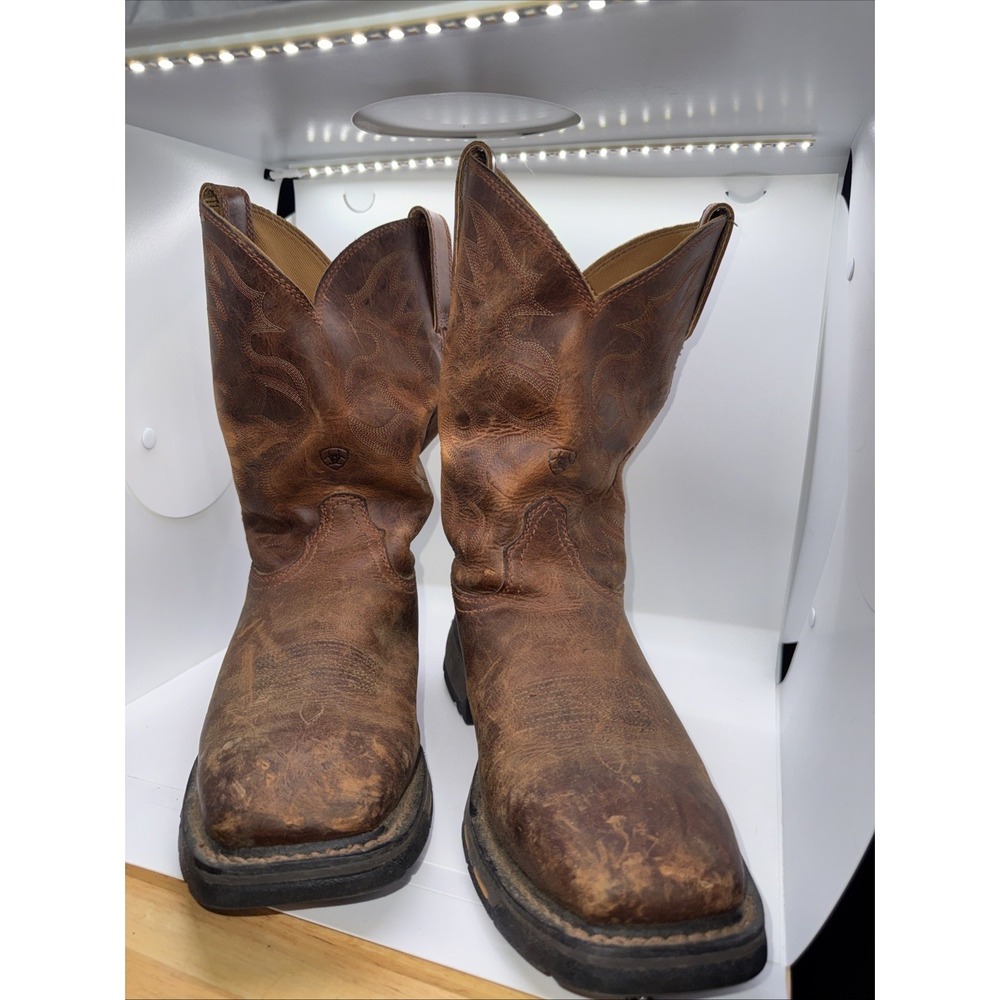 Ariat Groundbreaker Men's Wide Square Toe Work Boot, Brown 11D - Picture 2 of 9